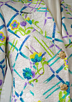 Printed silk brocade semi-tailored suit